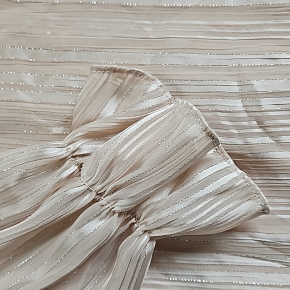 NWT B. Darlin Metallic Surplice Dress Long Sheer Sleeves [size 9/10] - Picture 3 of 8